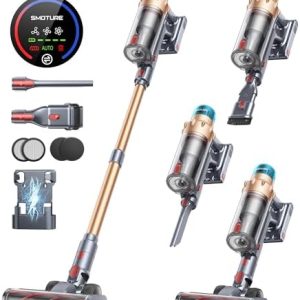 Cordless Vacuum Cleaner - 600W Powerful Suction - 65 mins Runtime - Ideal for Pet Owners and Home Use - Self-Standing De